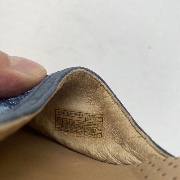 UGG Blue Delmar Woven Wedge Ankle Tie Espadrilles Sandals‎ Womens Size 7.5 Used - Picture 10 of 16